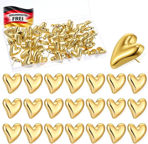 Gold herz reißzwecken - gold,